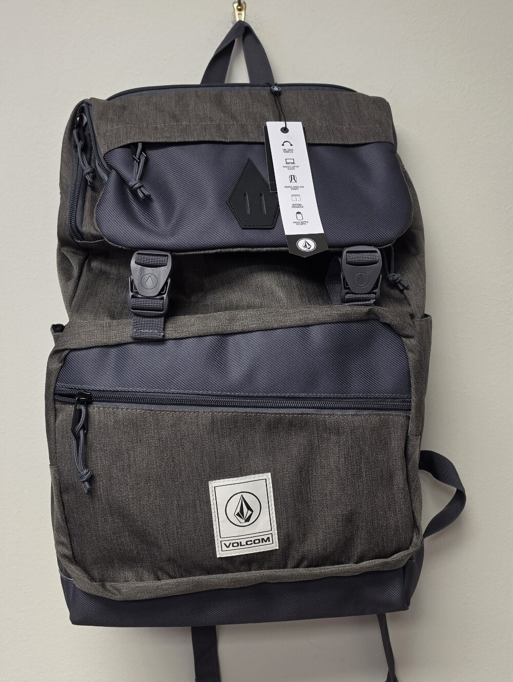 Volcom Woodward Laptop Backpack Mushroom Gray